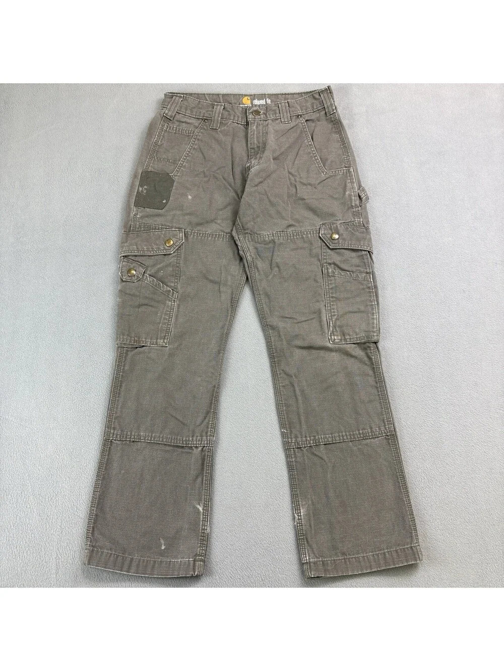 Carhartt Double Knee Cargo Pants Size 30x28 in Green B342 MOS